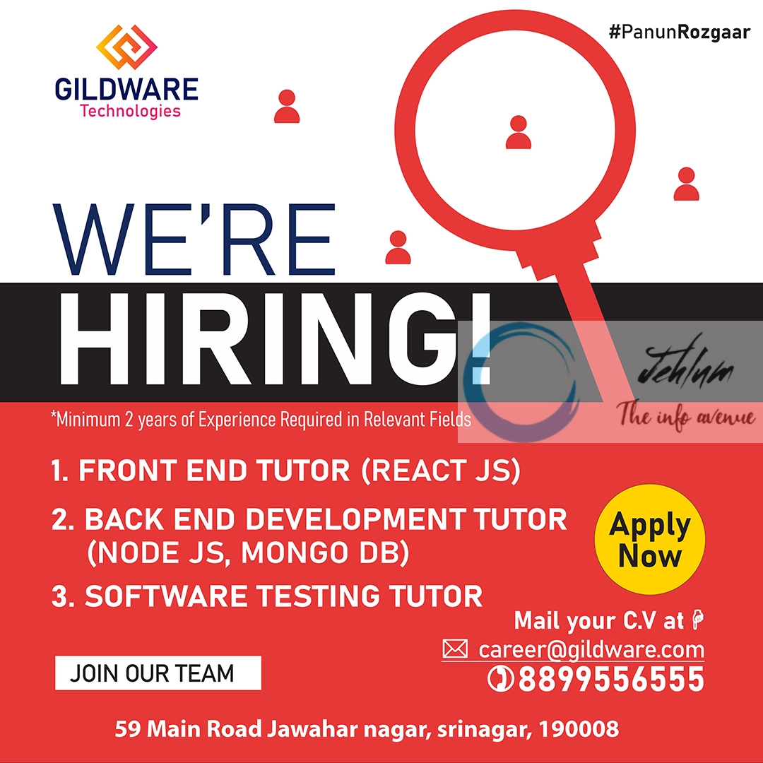 Gildware Technologies Srinagar Software Development Jobs 2023