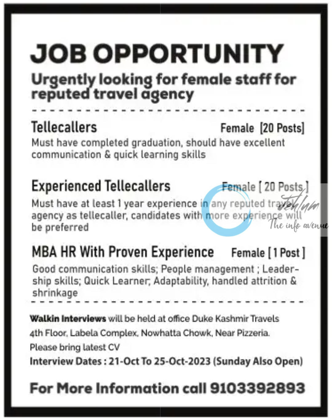 Duke Kashmir Travels Srinagar Jobs 2023
