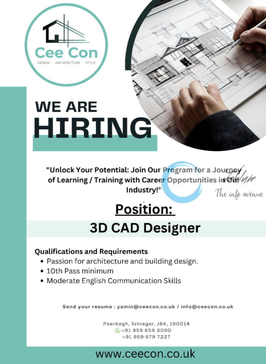 Cee Con Construction Consultants Srinagar Jobs 2023