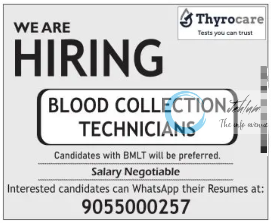 Thyrocare Srinagar Jobs Vacancy 2024