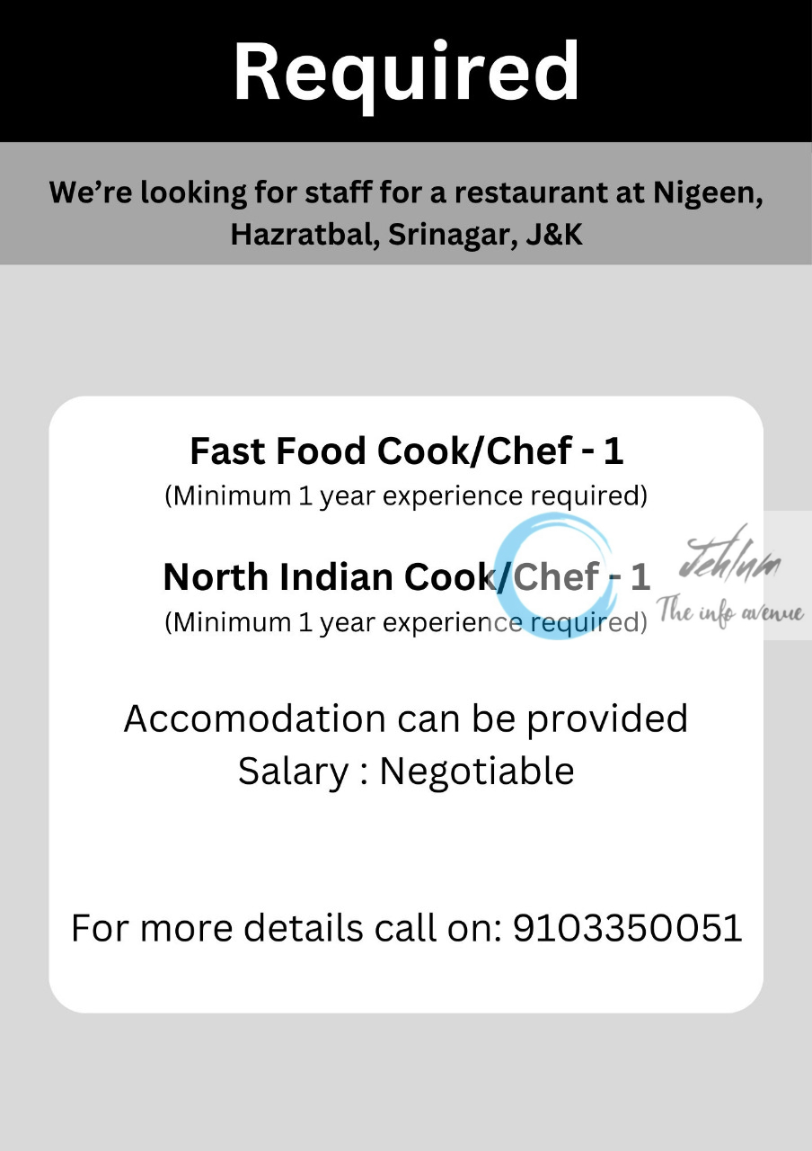 Golden Bites Srinagar Jobs Vacancy 2024