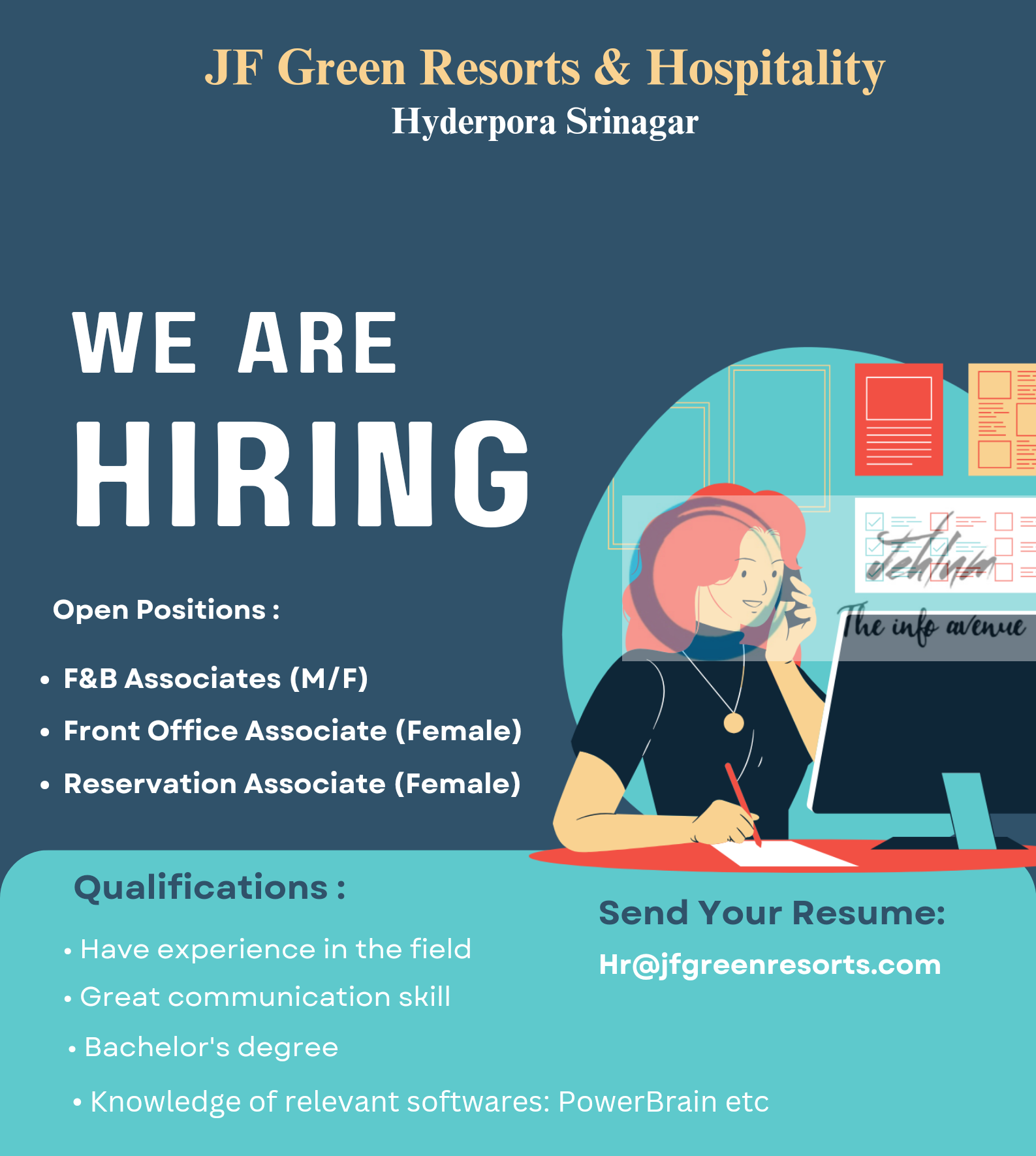 JF Green Resorts Srinagar Jobs Vacancy 2024