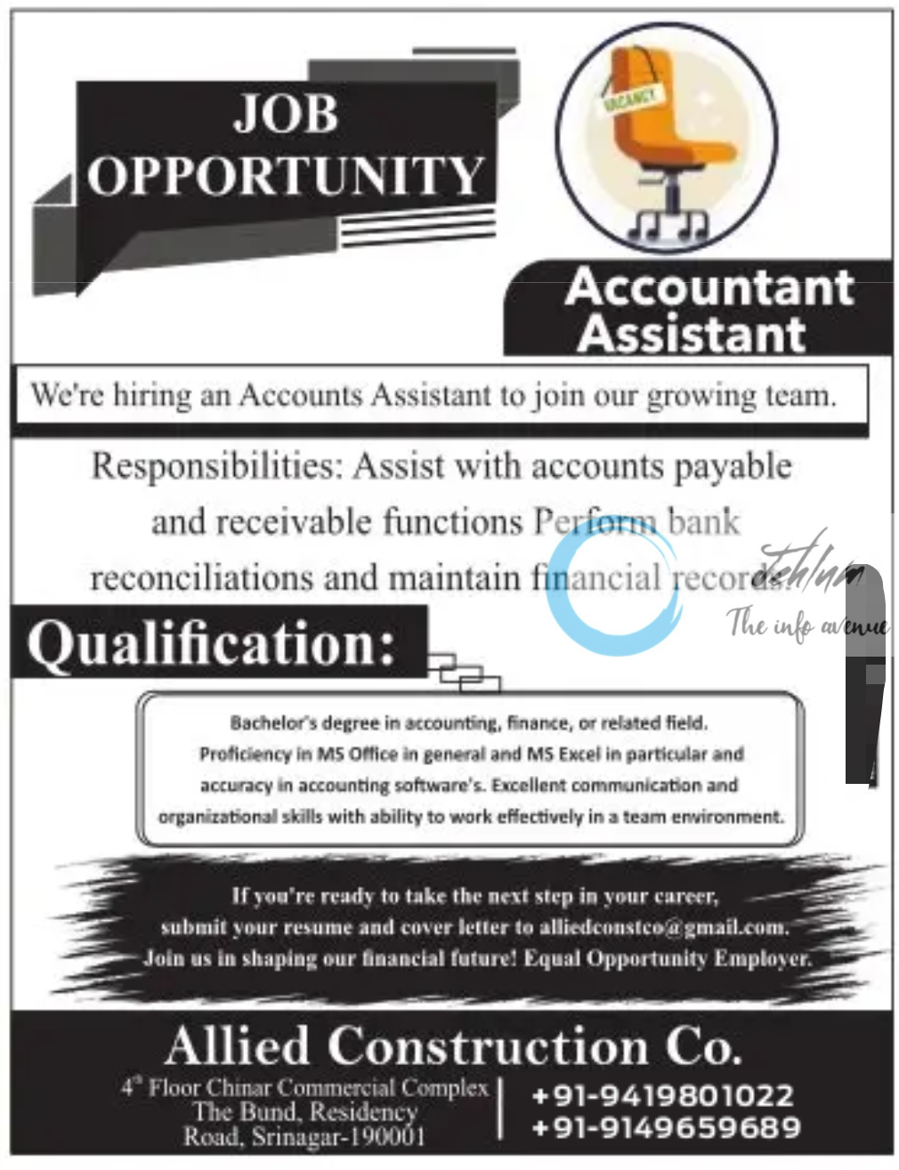 Allied Construction Srinagar Accounting Jobs 2024