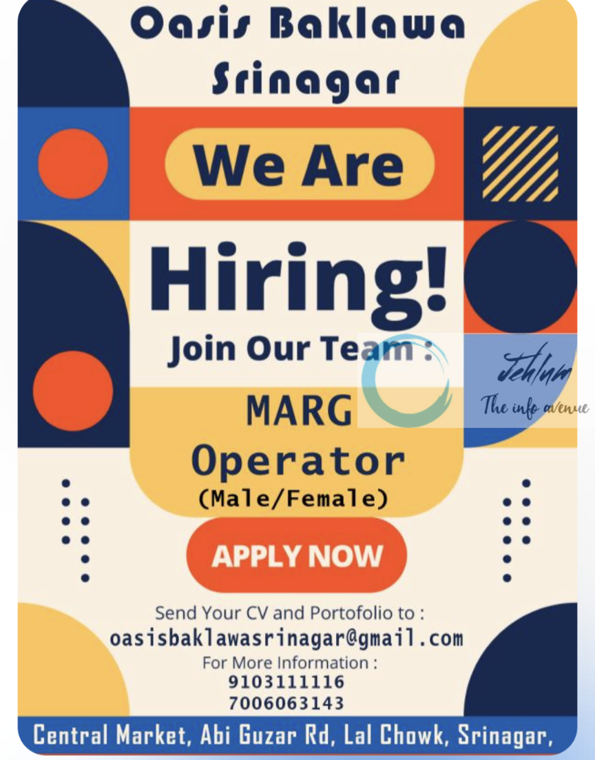 Oasis Baklawa Srinagar Jobs Vacancy 2024