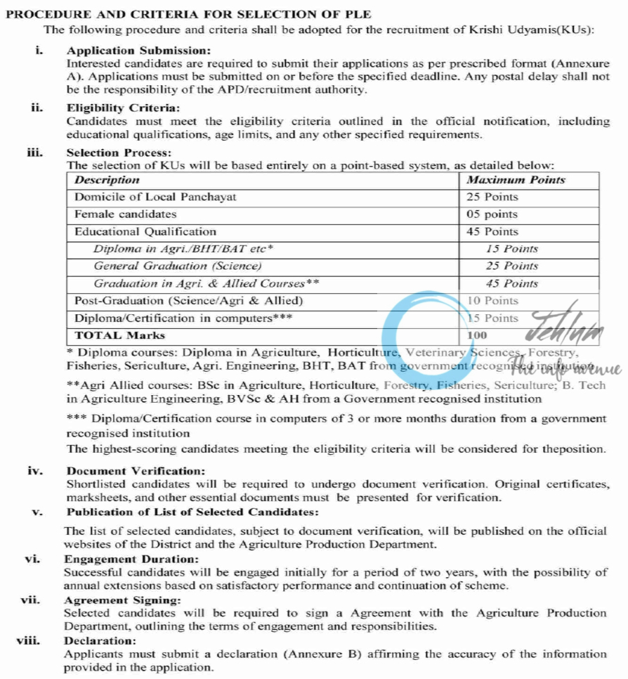 DC OFFICE UDHAMPUR Krishi Udyamis KUs Recruitment Advertisement Notice 2024