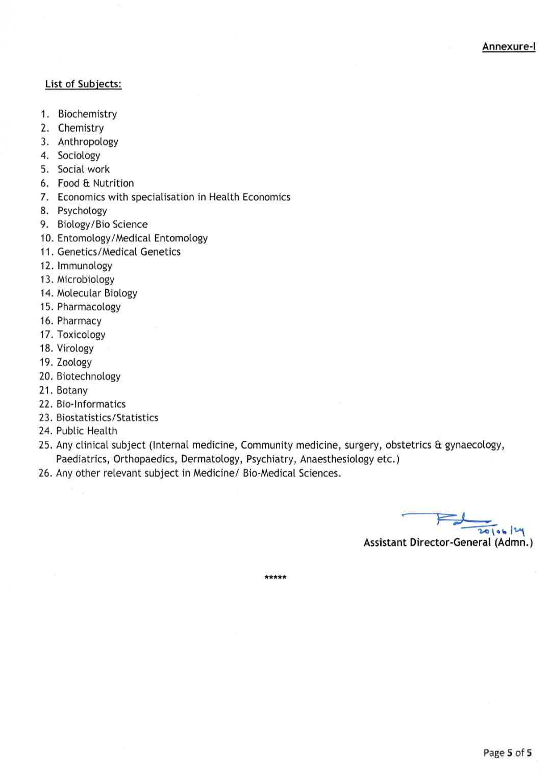 ICMR RECRUITMENT NOTICE FOR SCIENTIFIC POSITIONS ADVT NO ICMR-DIR-01 OF 2024