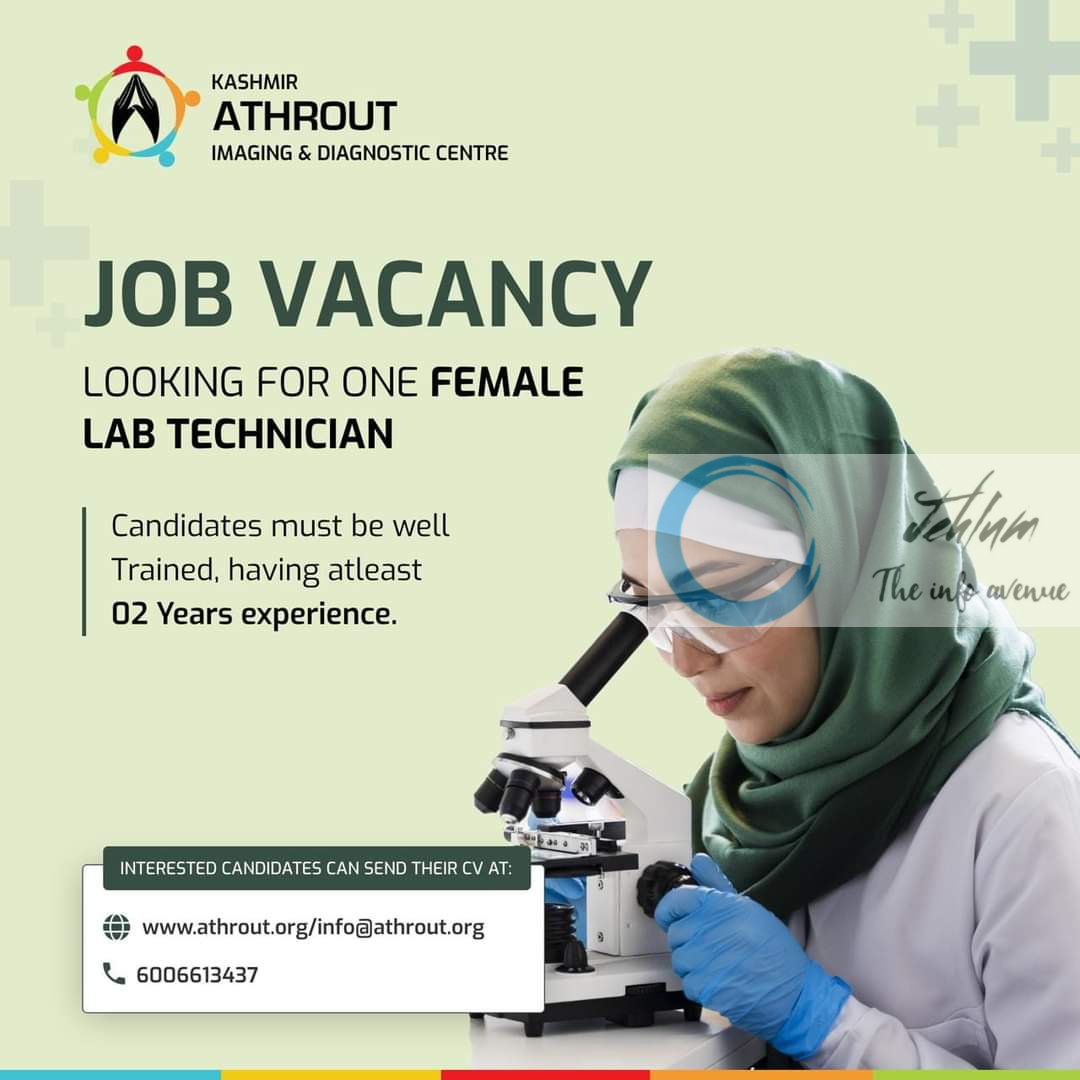 KASHMIR ATHROUT IMAGING & DIAGNOSTIC CENTRE JOBS OPENINGS 2024