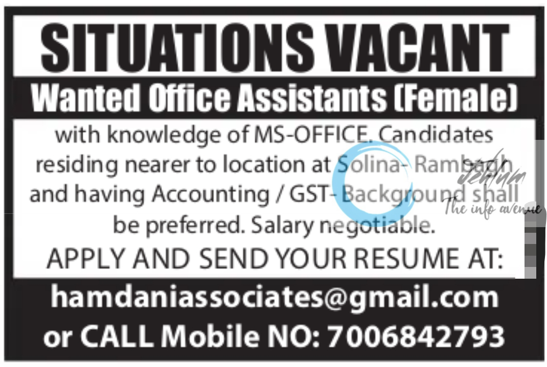 Hamdani Associates Srinagar Jobs Vacancy 2024