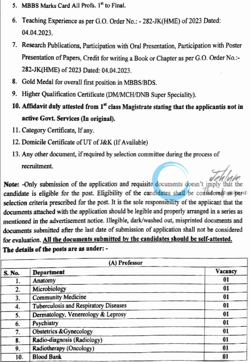 GMC KATHUA ACADEMIC ARRANGEMENT ADVERTISEMENT NOTICE 2024