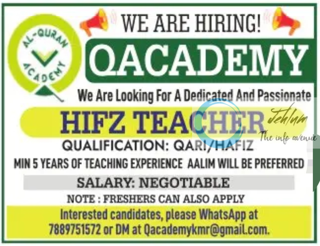 QACADEMY KASHMIR JOBS OPENINGS 2024