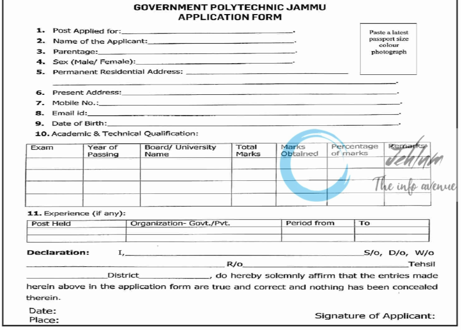 Govt Polytechnic Jammu Guest Faculty Advertisement Notice 2024