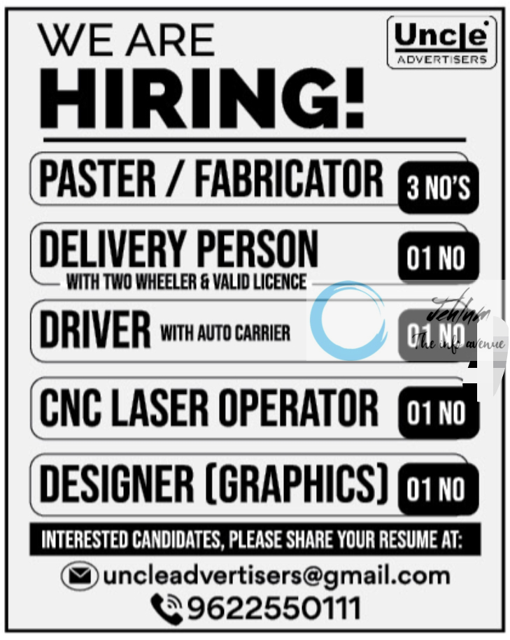 UNCLE ADVERTISERS SRINAGAR JOBS 2024