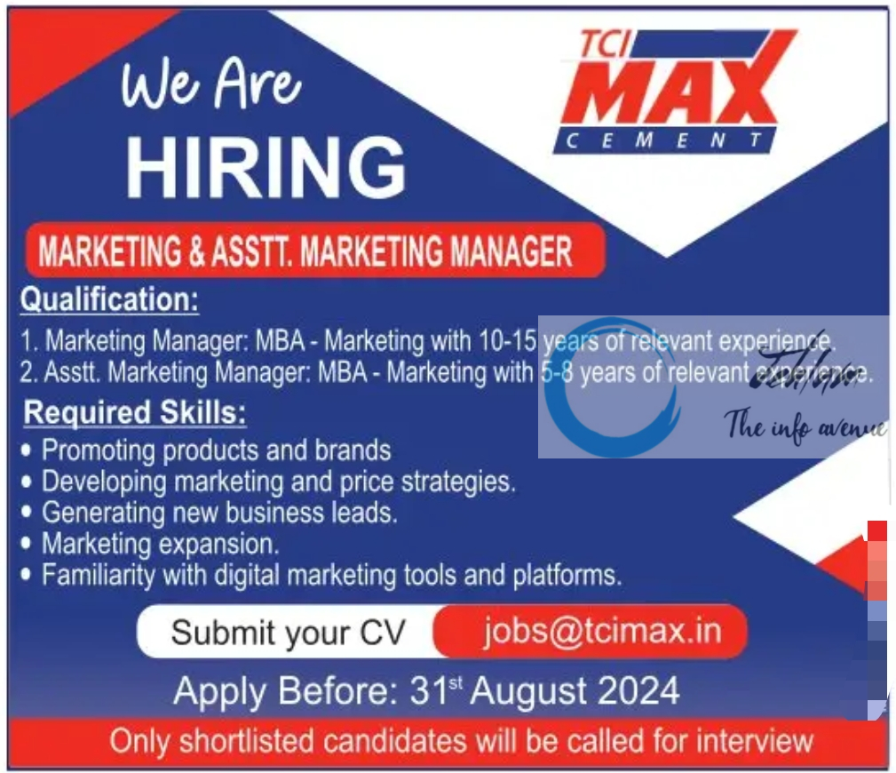 TCI MAX SRINAGAR JOBS OPENINGS 2024