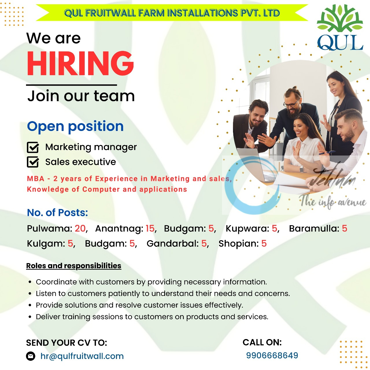 QUL FRUITWALL FARM SRINAGAR JOBS 2024