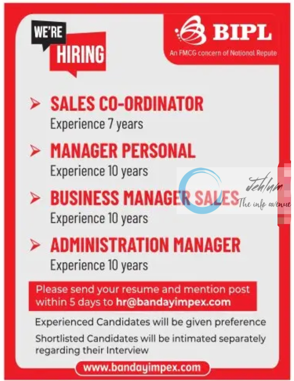 BIPL Banday Impex Srinagar Jobs Vacancy 2024