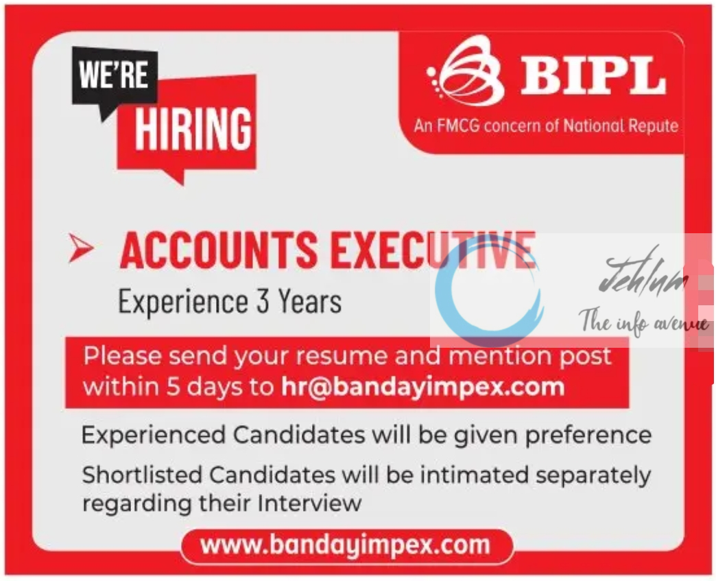 BIPL Banday Impex Srinagar Accounts Executive Job Vacancy 2024