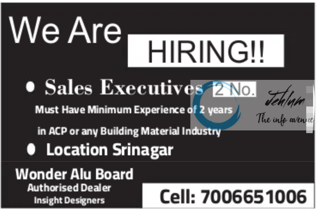 Insight Designers Srinagar Sales Jobs Vacancy 2024