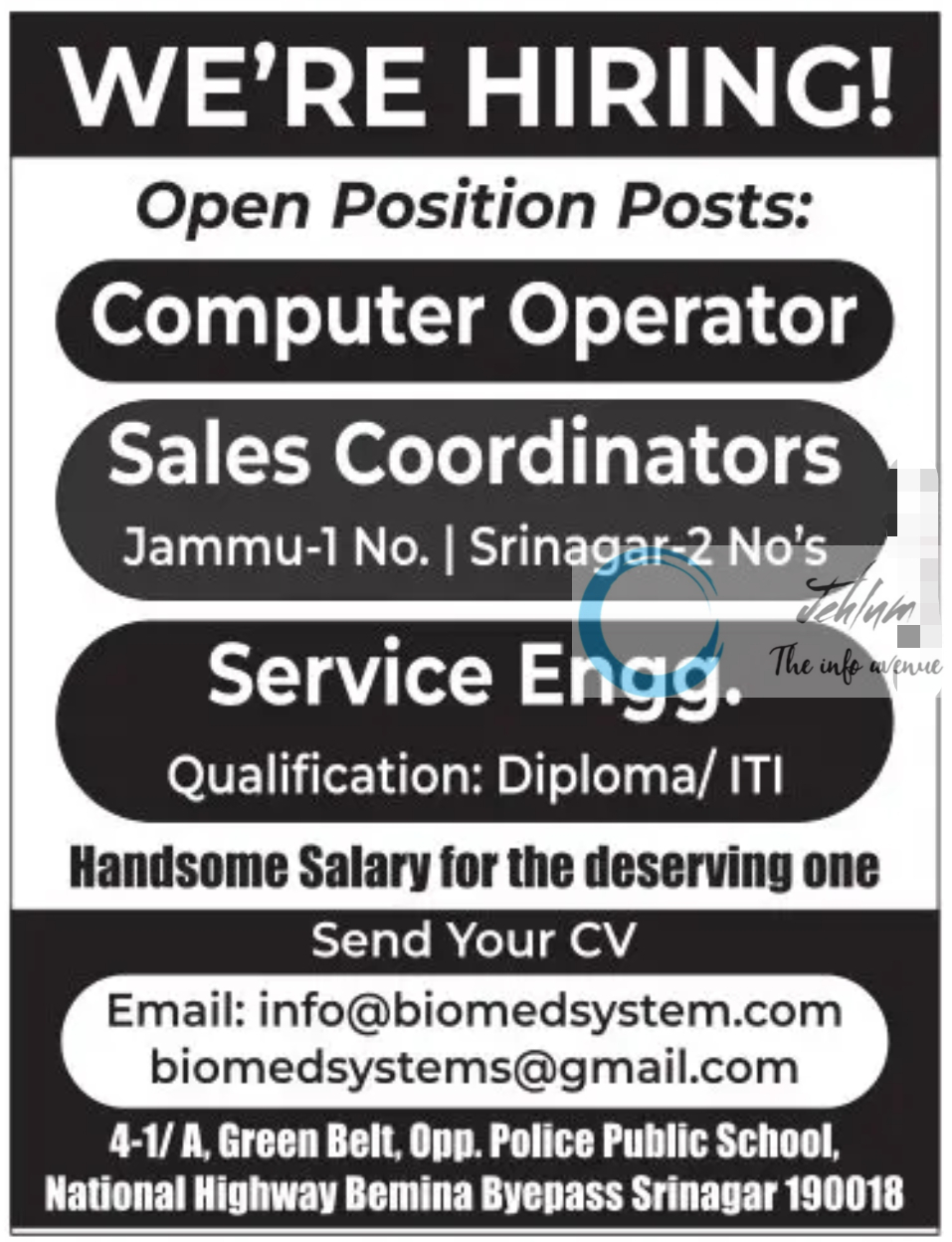 BioMed Systems Srinagar Jobs Vacancy 2024