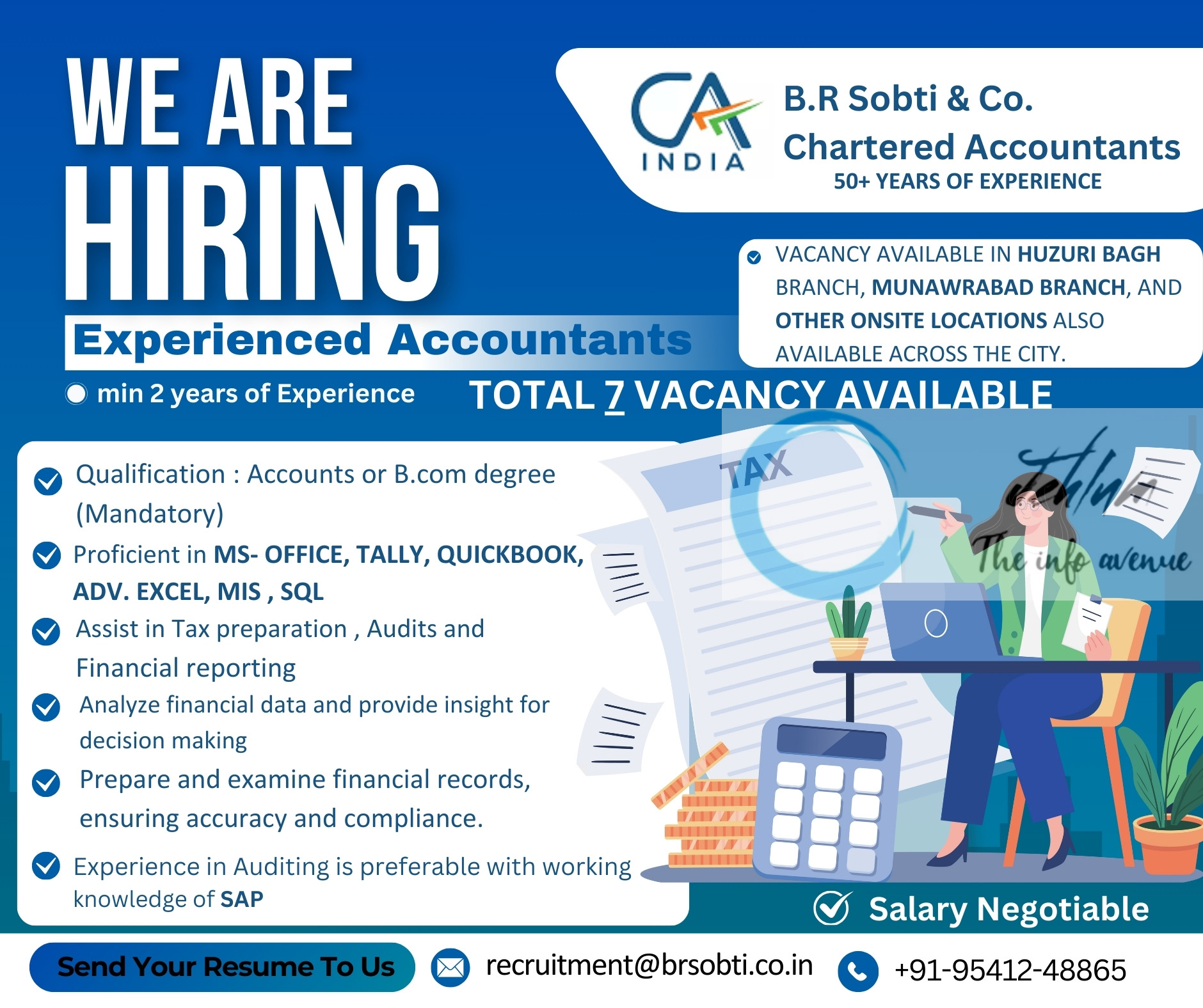 B R Sobti & Co Chartered Accountants Srinagar Jobs 2024