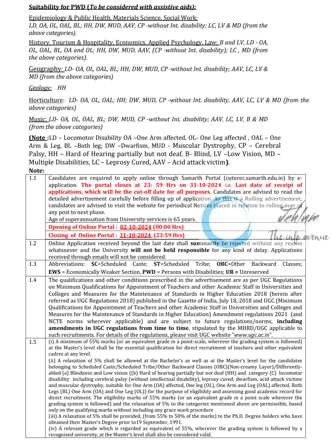 CENTRAL UNIVERSITY OF TAMIL NADU RECRUITMENT ON TEACHING POSTS ADVERTISEMENT NO CUTN/T/01/2024