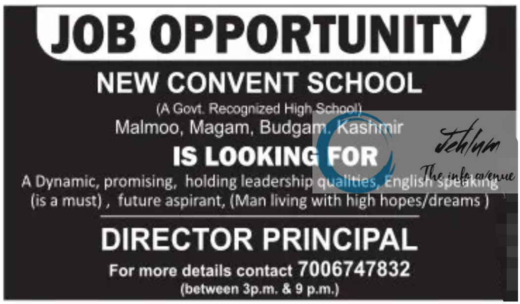 NEW CONVENT SCHOOL MAGAM JOB OPPORTUNITY 2024