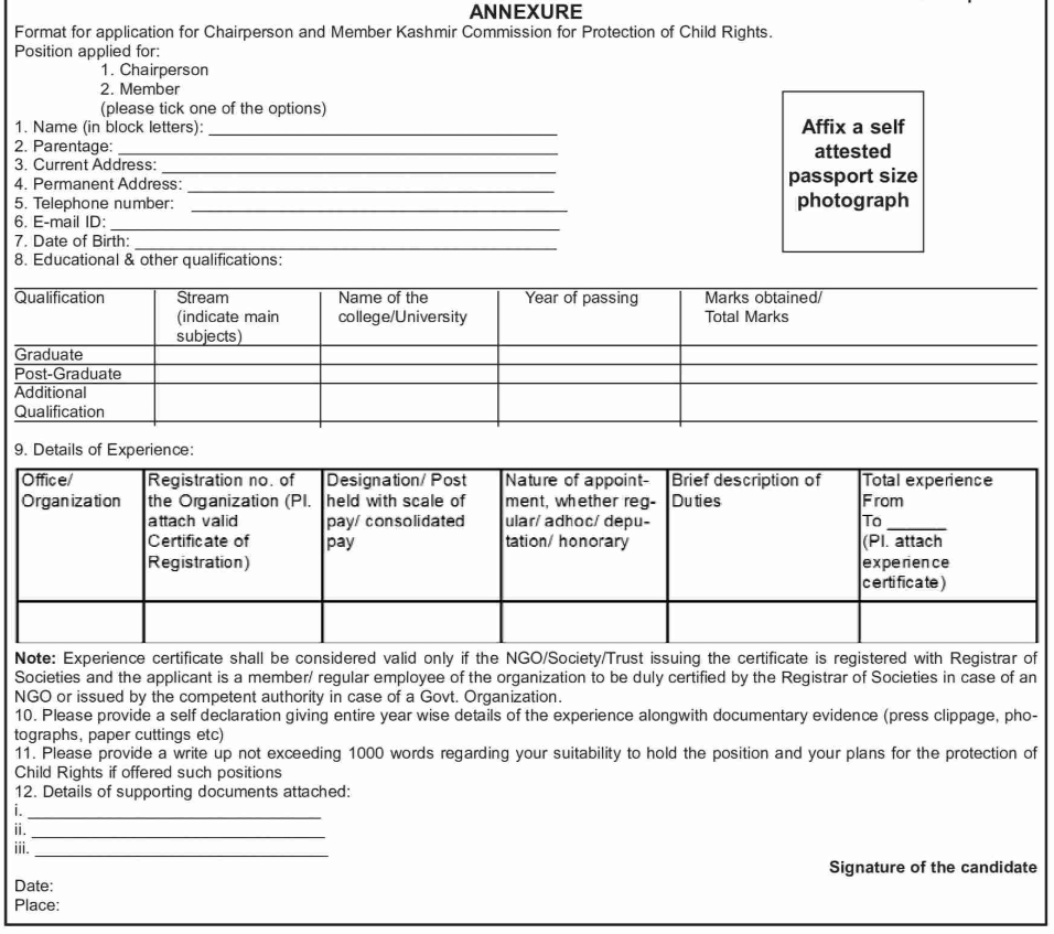 Social Welfare Department Commission for Protection of Child Rights Advertisement Notice 2024