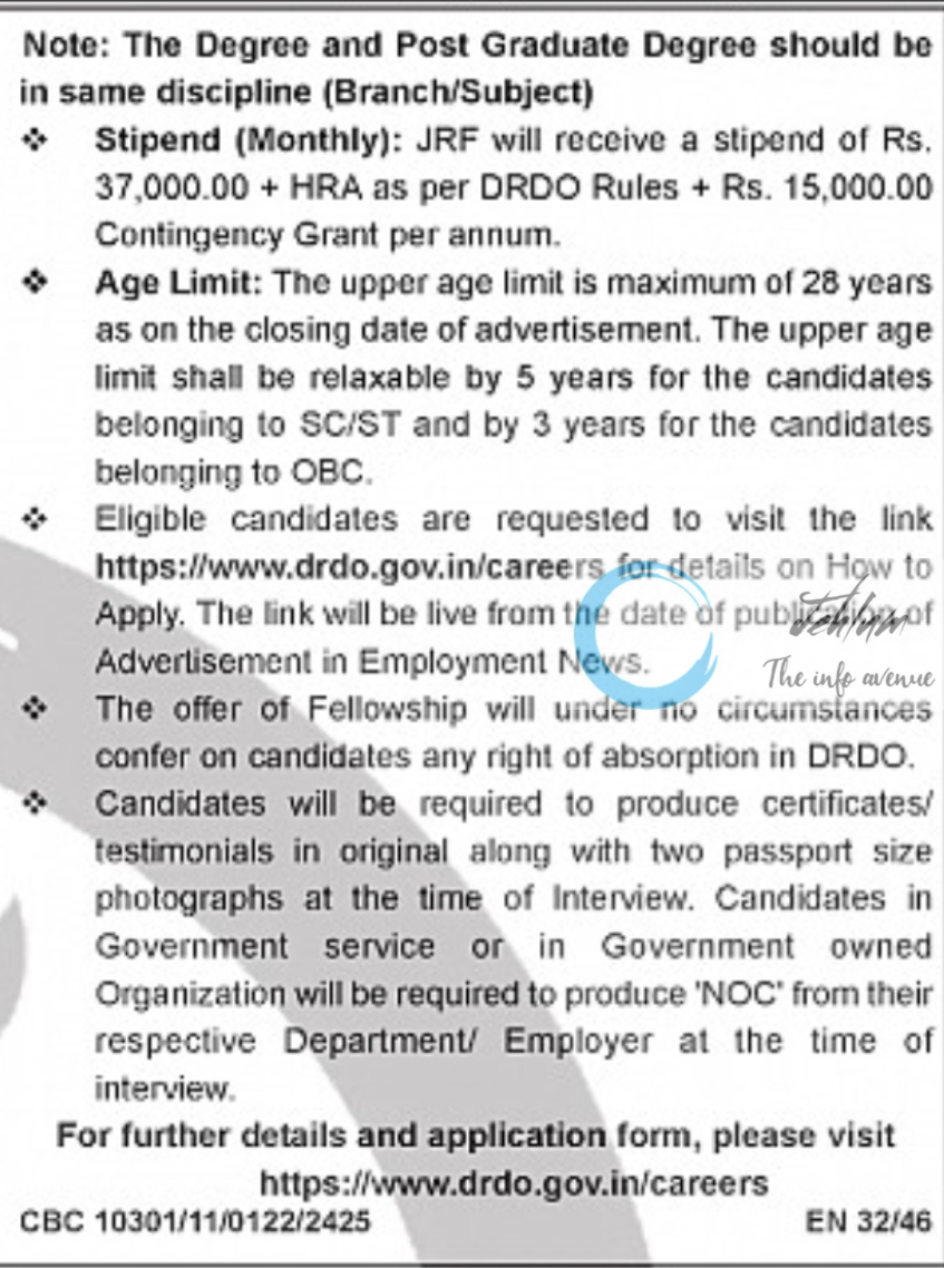 DRDO Defence Electronics Research Laboratory DLRL JRF Fellowships Notification 2024