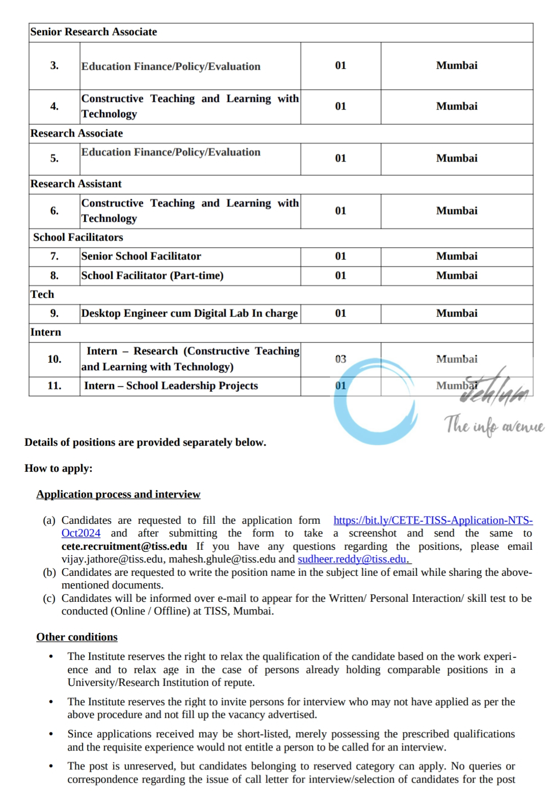 TATA INSTITUTE OF SOCIAL SCIENCES TISS RECRUITMENT ADVERTISEMENT NOTICE NO 