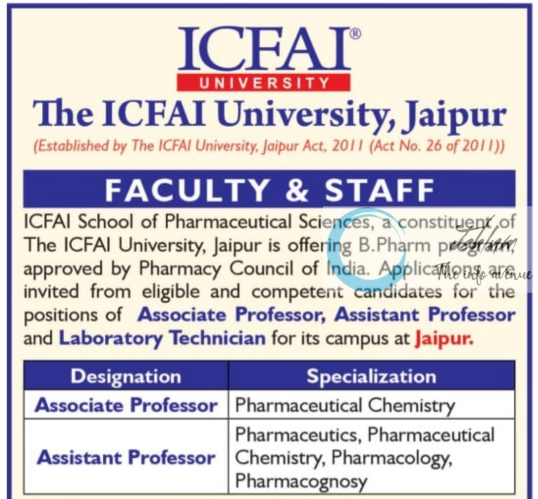 ICFAI UNIVERSITY RECRUITMENT ADVERTISEMENT NOTICE 2024-25