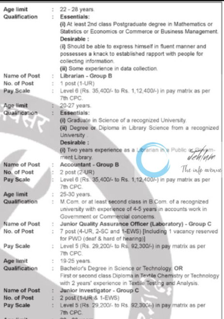 TEXTILES COMMITTEE RECRUITMENT NOTICE 2024-25