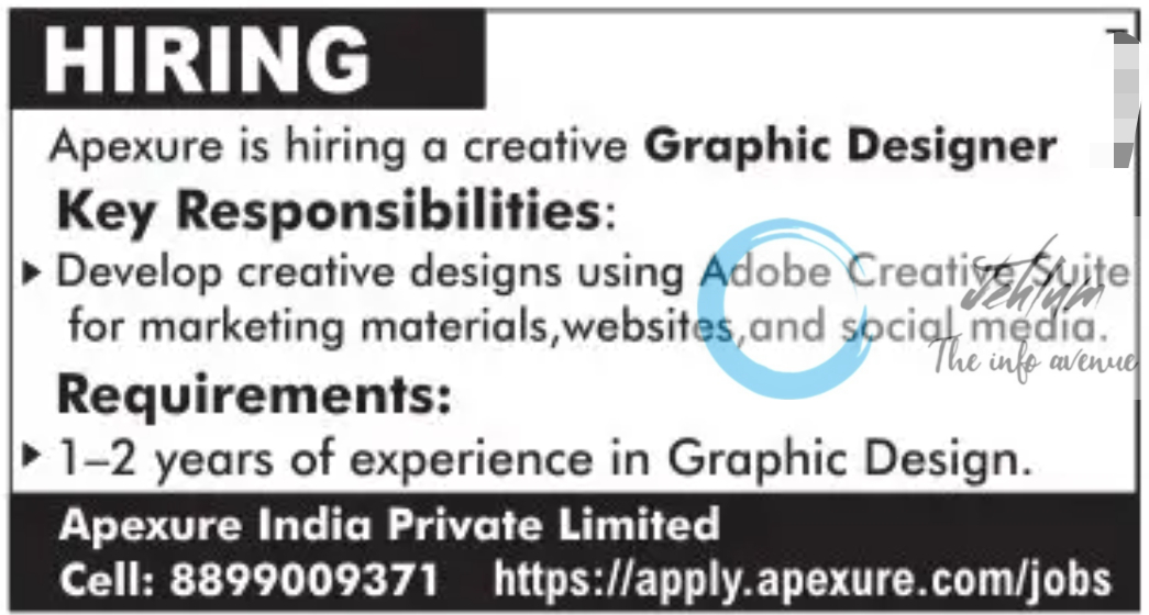 Apexure Srinagar Graphic Designer Job Vacancy 2024-25