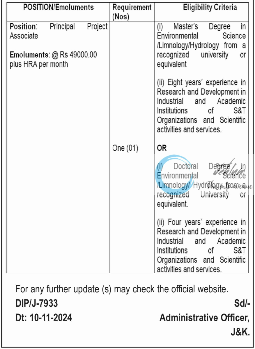 DEPARTMENT OF ECOLOGY ENVIRONMENT AND REMOTE SENSING ADVERTISEMENT NOTICE NO 157 DEERS OF 2024