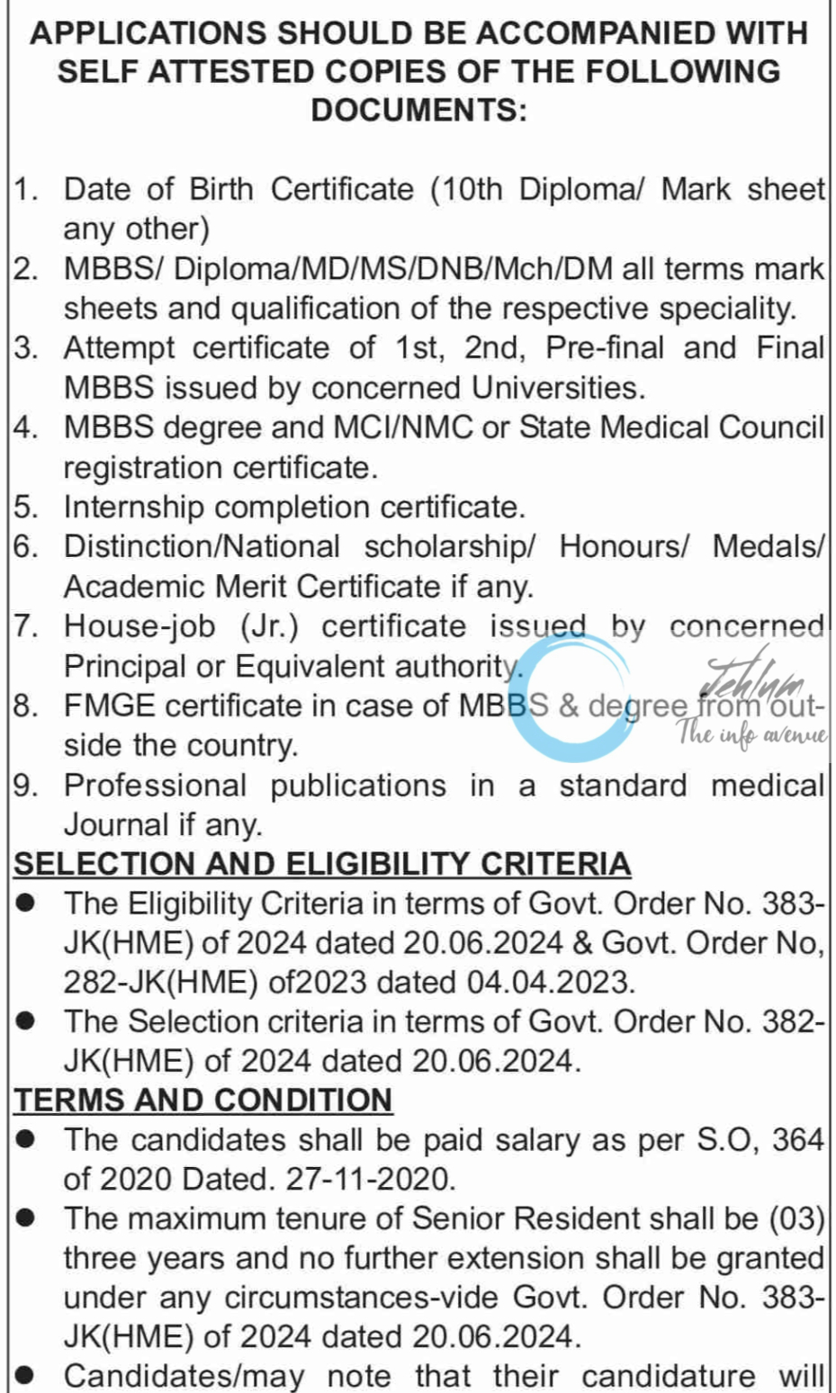 GMC UDHAMPUR ADVERTISEMENT NOTICE NO 10 OF 2024