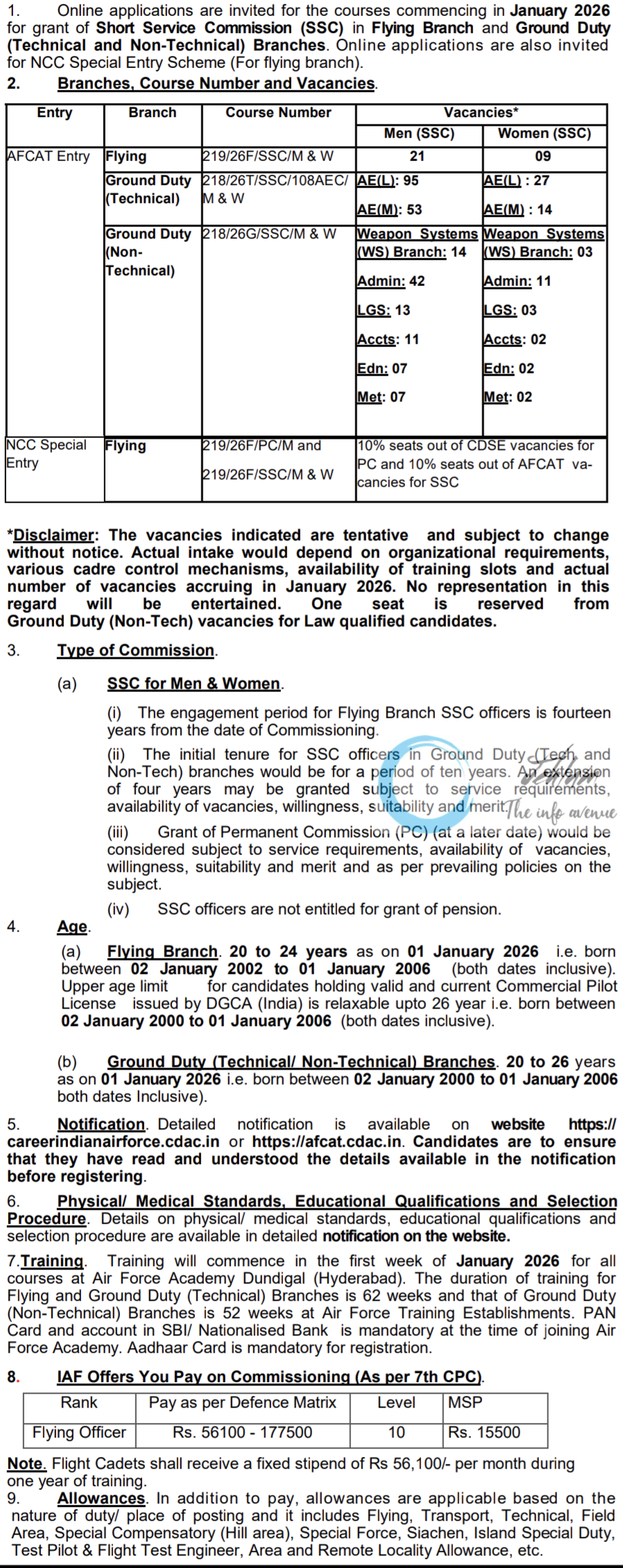 INDIAN AIR FORCE COMMISSIONED OFFICERS RECRUITMENT ADVERTISEMENT NOTICE 2024-25