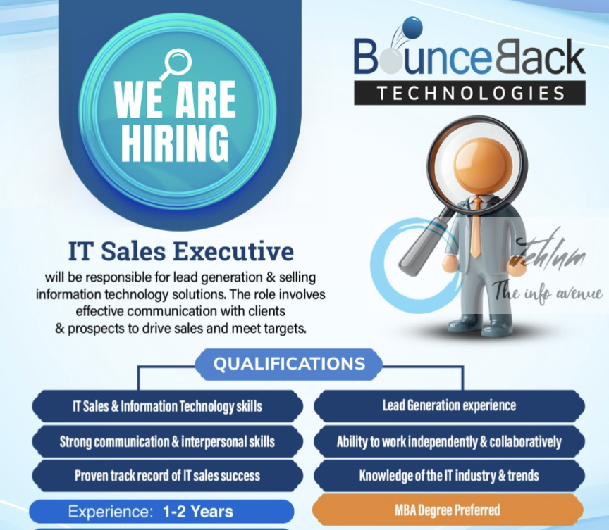 BounceBack Technologies Srinagar IT Sales Executive Job Opportunity 2024