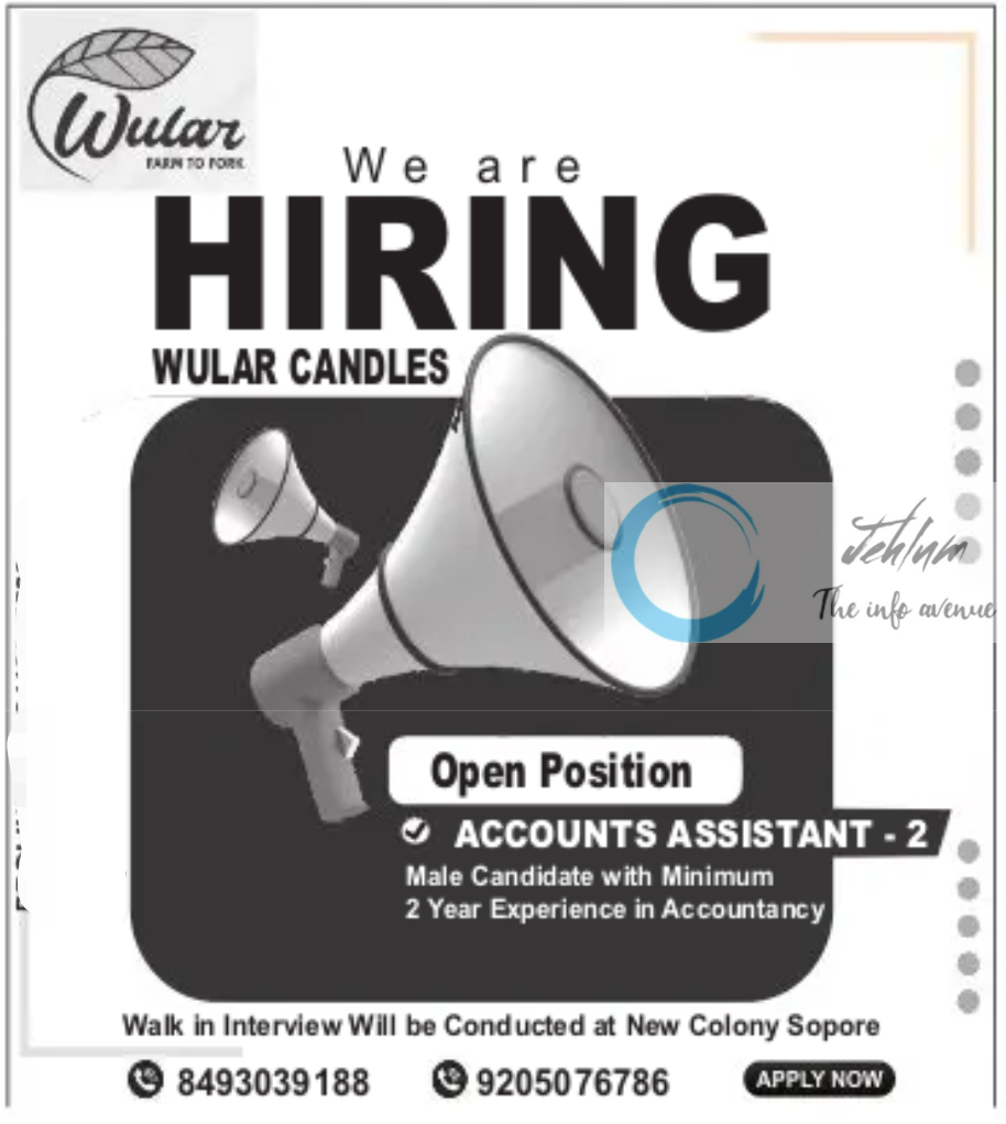 WULAR CANDLES SOPORE ACCOUNTS ASSISTANT JOBS 2025