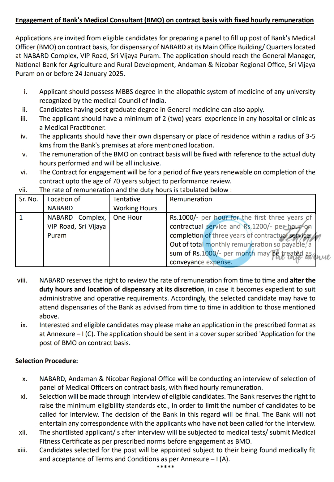 NABARD Banks Medical Officer BMO Recruitment Advertisement Notice 2025