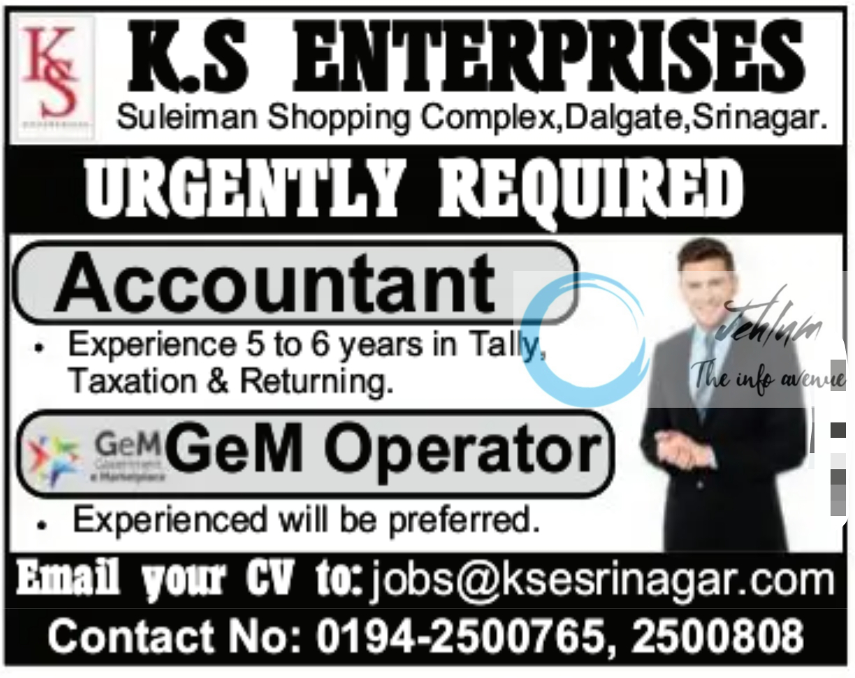 KS ENTERPRISES SRINAGAR JOBS OPENINGS 2025