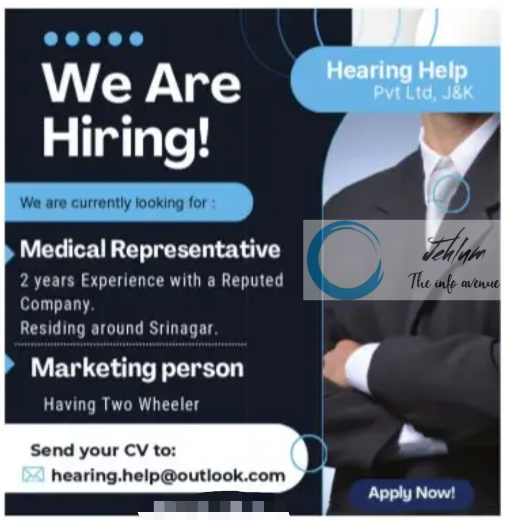 Hearing Help Pvt Ltd Srinagar Jobs Vacancy 2025