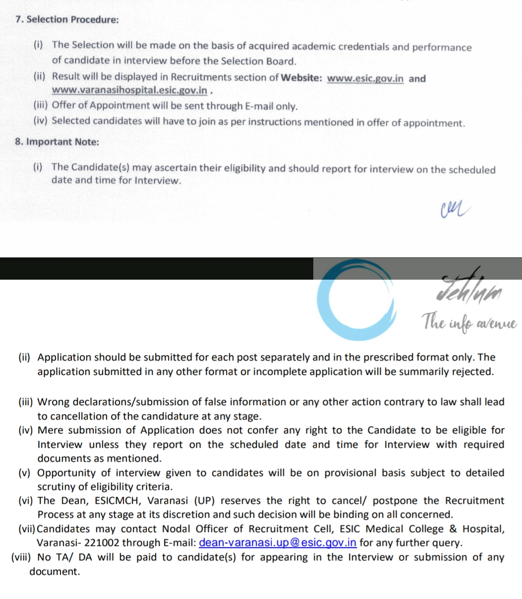 ESIC Medical College and Hospital Faculty Recruitment Advertisement No 01 of 2025