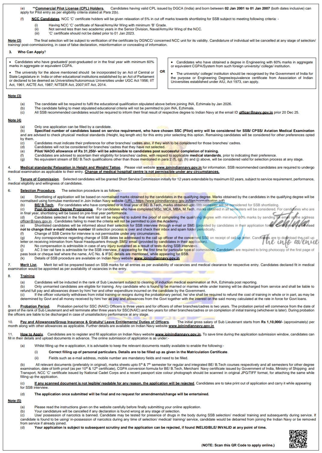 THE INDIAN NAVY SHORT SERVICE COMMISSION OFFICERS RECRUITMENT ADVT NOTIFICATION 2025