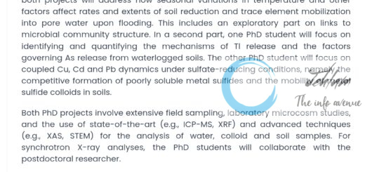 Eawag Switzerland Deptt of Water Resources and Drinking Water PhD Scholarships on Environmental Soil Chemistry 2025