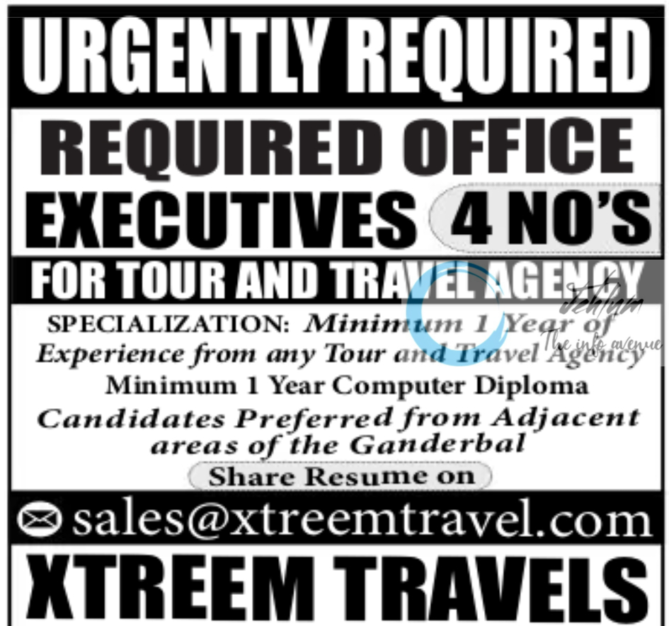 XTREEM TRAVELS GANDERBAL JOBS OPENINGS 2025