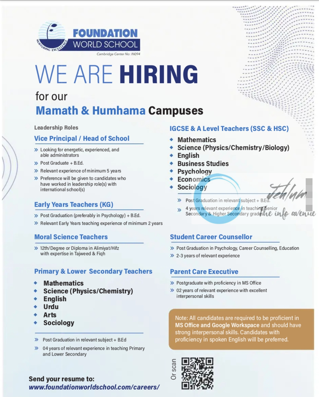 FOUNDATION WORLD SCHOOL SRINAGAR JOBS OPENINGS 2025