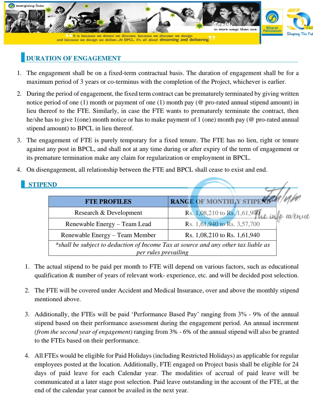 Bharat Petroleum BPCL RESEARCH & DEVELOPMENT R&D/ RENEWABLE ENERGY RECRUITMENT ADVERTISEMENT NOTICE 2025