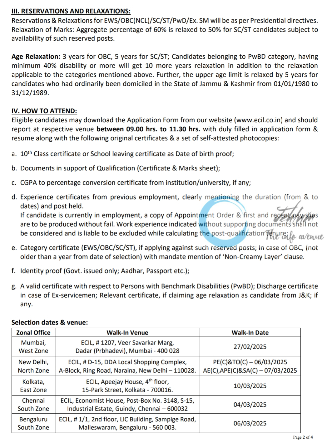 ELECTRONICS CORPORATION OF INDIA LIMITED ECIL PROJECT ENGINEER/ TECHNICAL OFFICER RECRUITMENT ADVT NO 02/2025