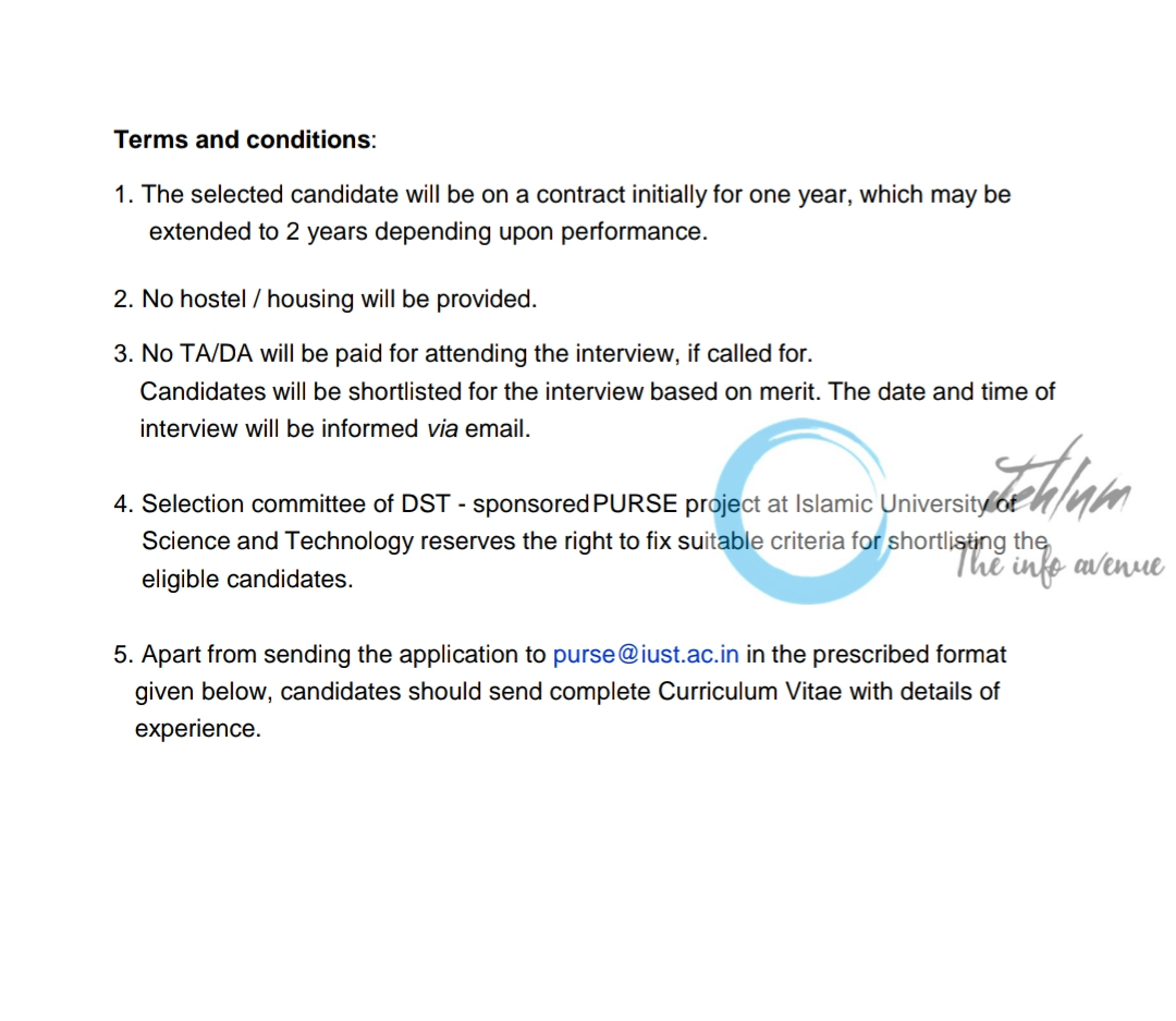 IUST AWANTIPORA KASHMIR Project Associate - II Recruitment Advertisement Notice 2025