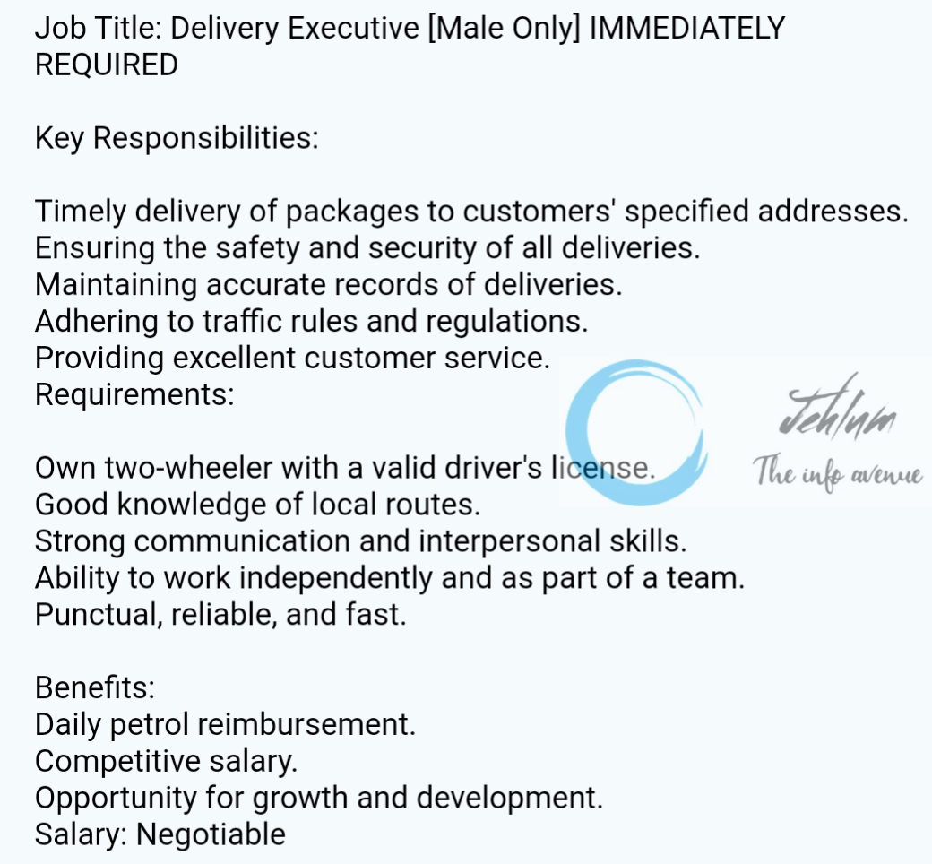 Kashmir Trout Srinagar Delivery Executives Jobs Vacancy 2025