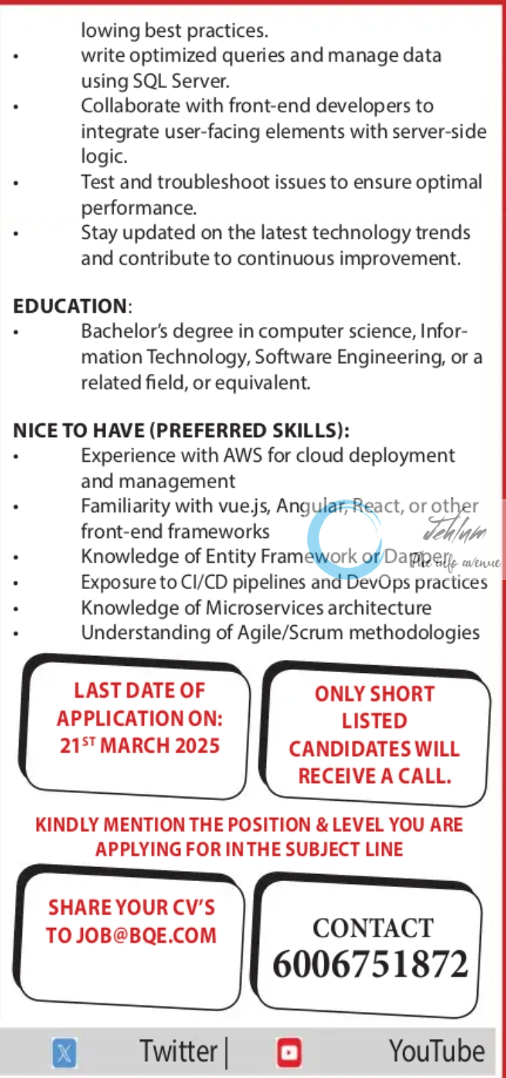 BQE SOFTWARE SRINAGAR SOFTWARE ENGINEER 2025