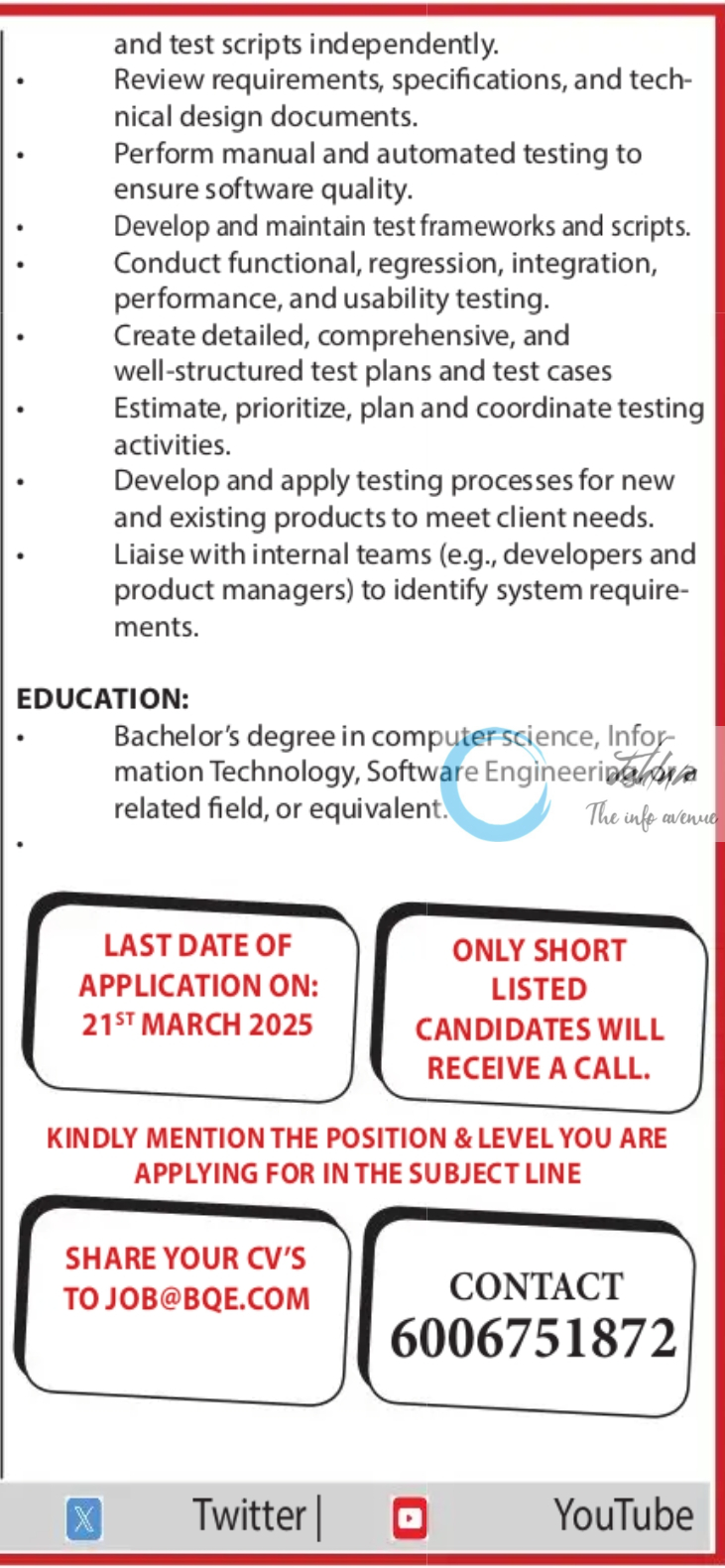 BQE SOFTWARE SRINAGAR QA ENGINEER JOBS OPENINGS 2025